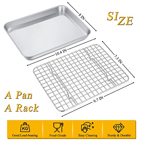 10.4 Inch Toaster Oven Pan Tray with Wire Rack