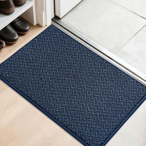 Dirt Trapper Door Mat 20"x32" Non Slip Washable Navy Blue (4.44 Sq Ft)
