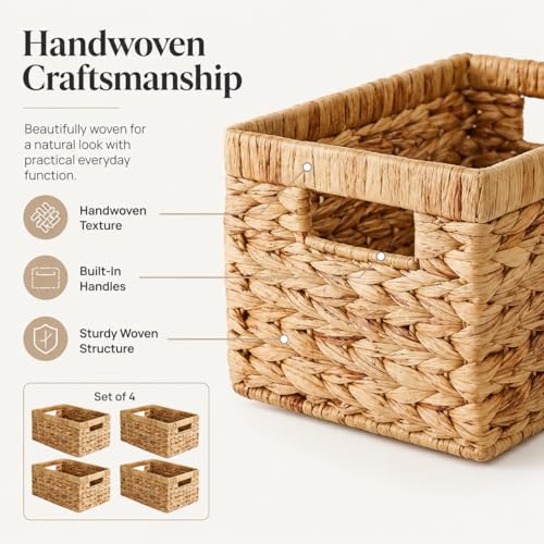 Wicker Storage Baskets for Shelves (4 Count)