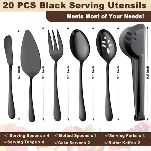 Black 20 Piece Serving Set (20 Count)