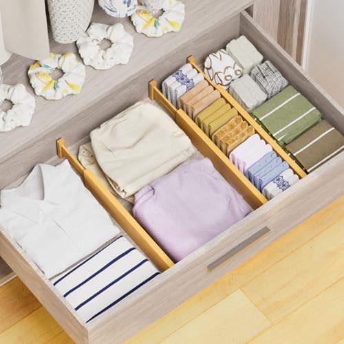 Bamboo Drawer Dividers Organizers (8 Count)