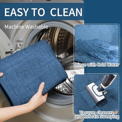 Kitchen Rugs Kitchen Mats for Floor Non Slip Washable Blue 17"x47"