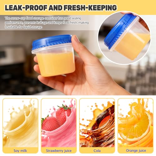 12 Pack Freezer Containers with Screw On Lids 6 Oz (12 Count)