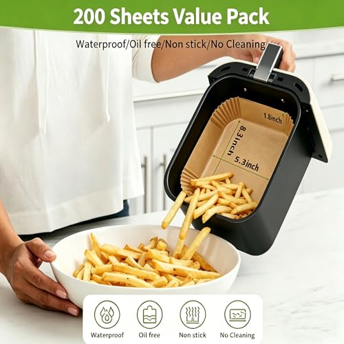 Air Fryer Liners for Bella 4Qt Slim Air Fryer (200 Count)