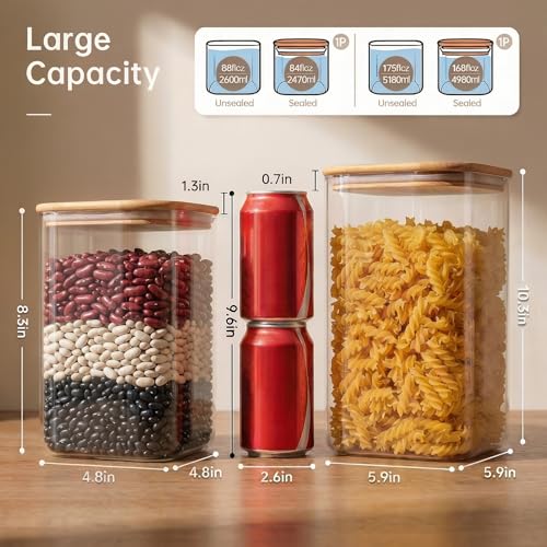 Large Glass Storage Containers 168oz&84oz (2 Count)