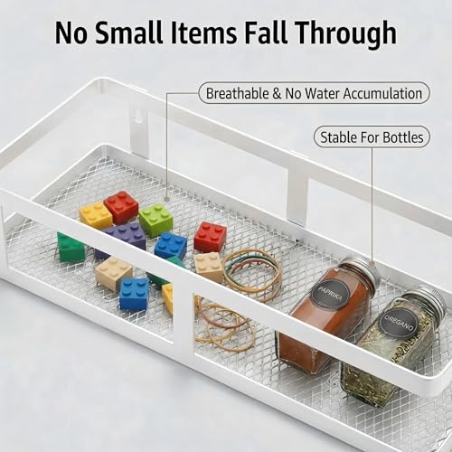 2 Pack Minimalist Shower Caddy Wall Mount (2 Count)