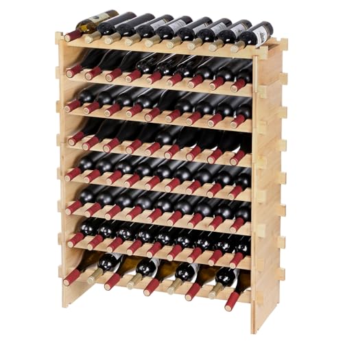 8 Tier 72 Bottles Stackable Modular Wine Rack (72 Count)