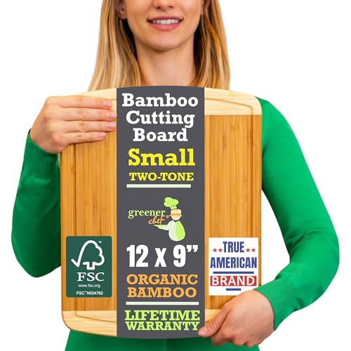 12 Inch Small Bamboo Cutting Board with Lifetime Replacements