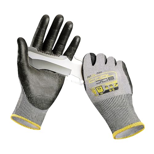 A9 120 Pairs PU Cut Resistant Work Gloves with Grip (120 Count)