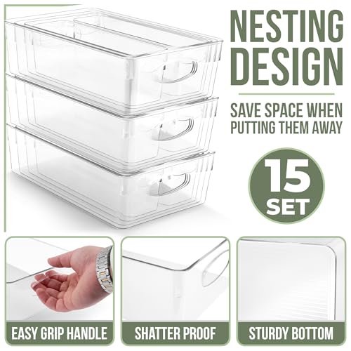 Fridge Organizers and Storage (15 Count)