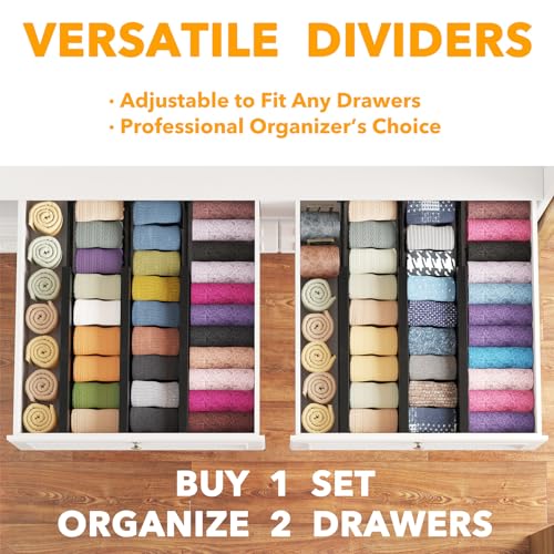 Bamboo Dresser Drawer Dividers 6 Pack (6 Count)