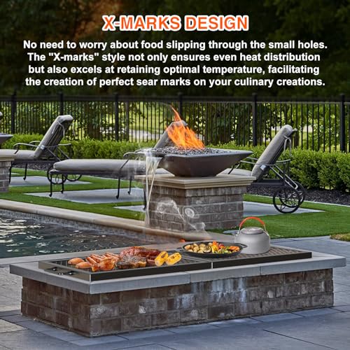 Foldable Rectangular Heavy‑Duty Steel Fire Pit Cooking Grate