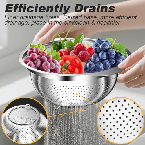 Colander Stainless Steel Colander for Kitchen (3 Count)