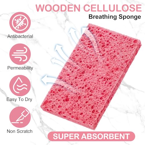 48 Pieces Compressed Wood Pulp Dish Sponges for Kitchen (48 Count)