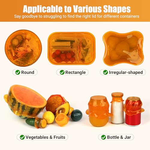 Silicone Stretch Lids for Food Storage in Fridge (6 Count)