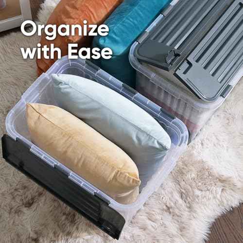 Clear Storage Boxes with Attached Lids (6 Count)
