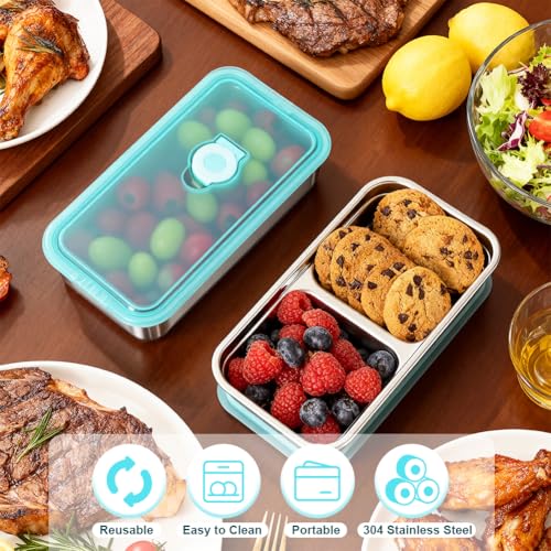 2 Pack Stainless Steel Food Containers with Lids (2 Count)