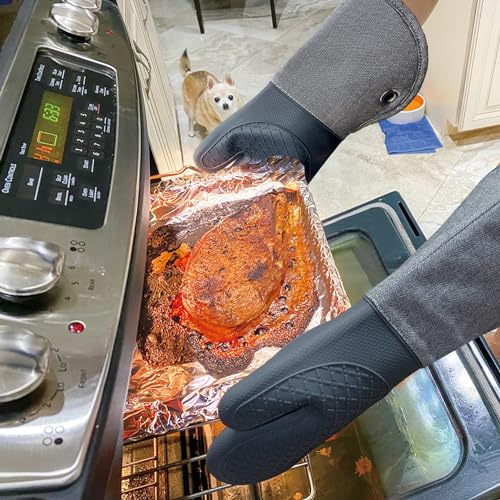 Professional Microwave Silicone Oven Mitts one Pair (3 Count)