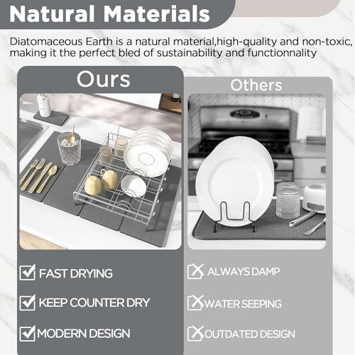 2PCS Stone Drying Mat for Kitchen Counter (2 Count)