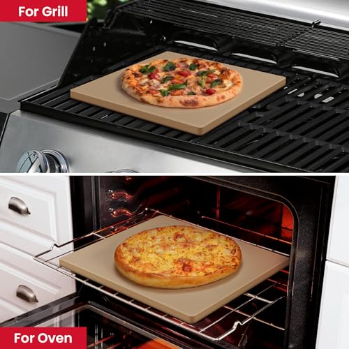 16 x 16 Inch Square Cordierite Pizza Stone for Oven Grill