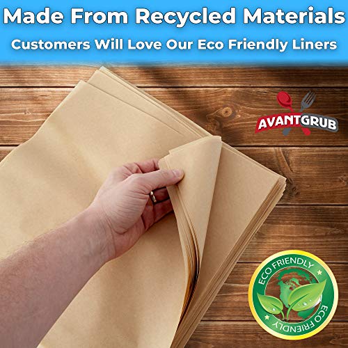 Eco Friendly Grease Proof 12" x 12" Deli Wrap 1000 Pk. Best Kraft Food Wrapping Paper Sheets for Picnic (1000 Count)