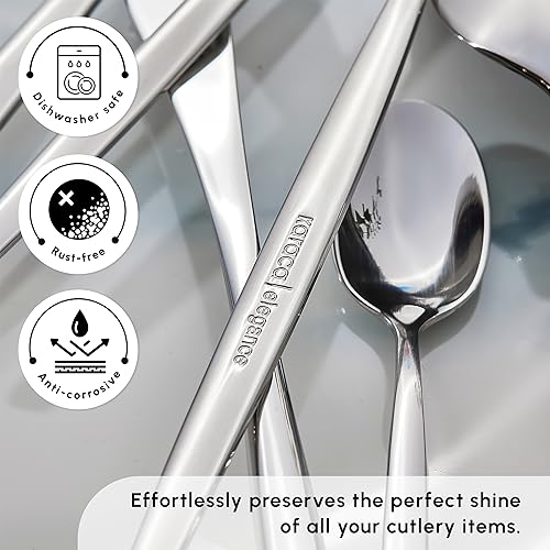 Lizbon - 18/10 Stainless Steel Silverware Set for 12, 60 Piece Heavy Duty Flatware Set, Dishwasher Safe Modern Cutlery incl. Kitchen Forks, Spoons, Knives Eating Utensils Sets - Platin
