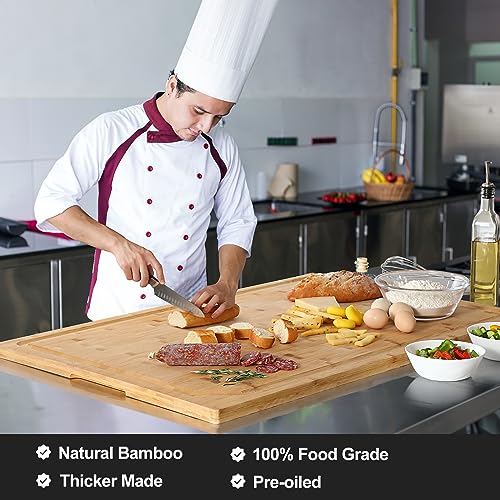 36 x 24 Extra Large Bamboo Cutting Board for Kitchen