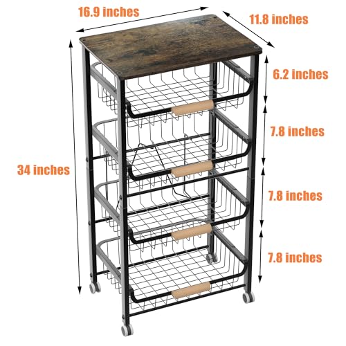 5 Layer Fruit Basket Kitchen Food Organizer and Rack