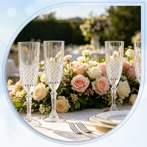24 Pack Plastic Champagne Flutes (24 Count)