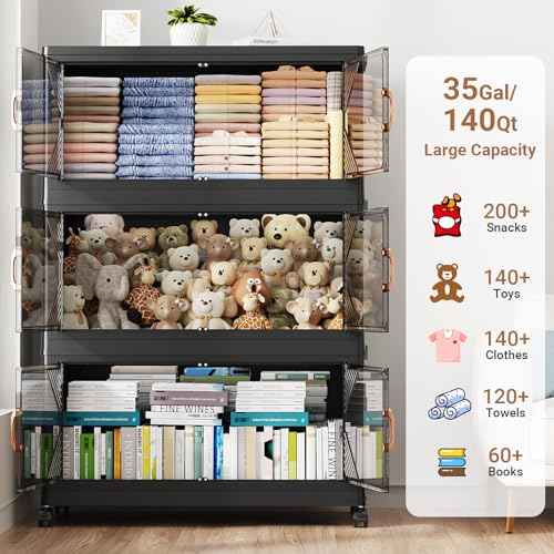 V60 560QT Plastic Stackable Storage Bins with Lid (4 Count)