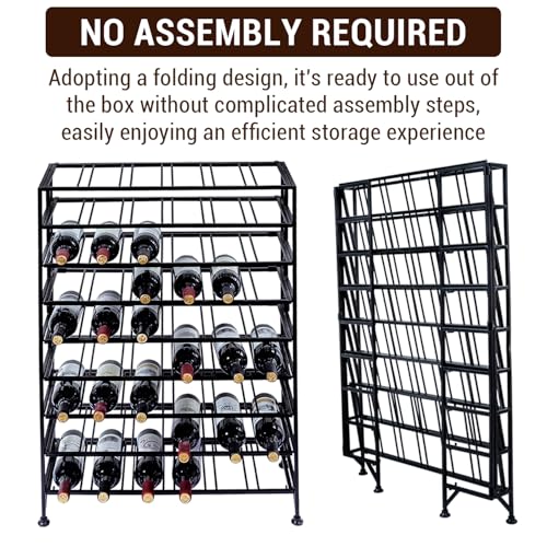 9 Tier Gray Metal Freestanding Wine Rack Holds 54 Bottles