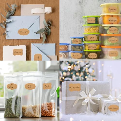 Dark Kraft 350 PCS Gift Tags Stickers