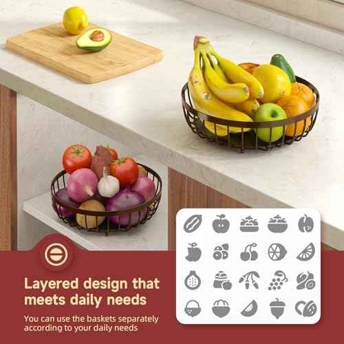 2 Tier Fruit Bowl for Kitchen Counter