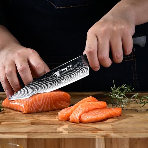 Professional Chef Knife 6.5" Damascus Kitchen Knife 8C High carbon stainless steel Super sharp