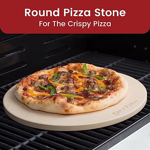 K ROCKSHEAT 15 Inch Round Pizza Stone for Oven Grill BBQ