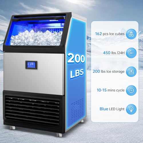 450 lbs High Output Commercial Ice Maker Undercounter Built (162 Count)