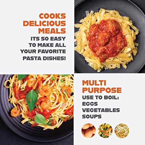 5 Quart Stock Pot Multipurpose Pasta Pot with Strainer Lid & Twist and Lock Handles