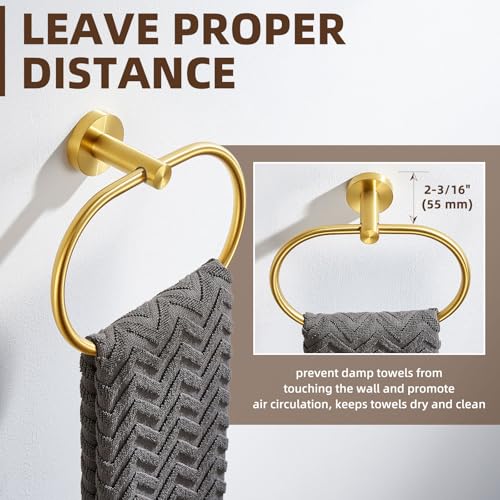Brushed Gold Towel Ring