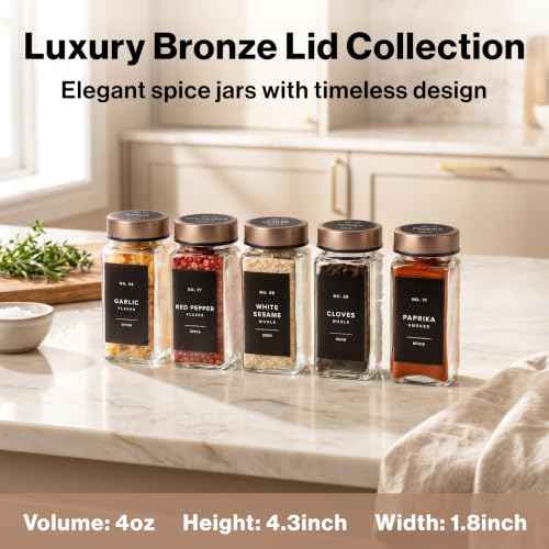 Glass Spice Jars with Label (24 Count)