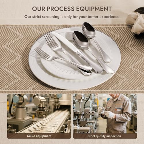 18 10 Stainless Steel Silverware Set for 12 (60 Count)