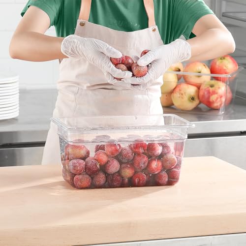 1 3 Size Food Containers 6 Pack 6 Inch Deep Pan Clear BPA free Polycarbonate Stackable Commercial Hotel Pan for Food Serving Freezer Safe (6 Count)