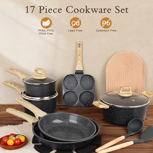 Ceramic Pots and Pans Set Non Stick