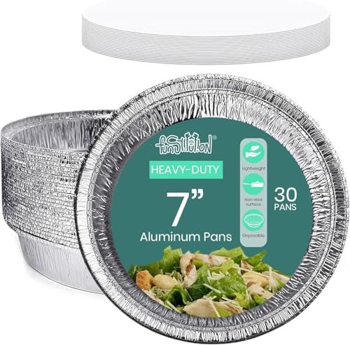 Round Aluminum Pans with Lids (30 Count)