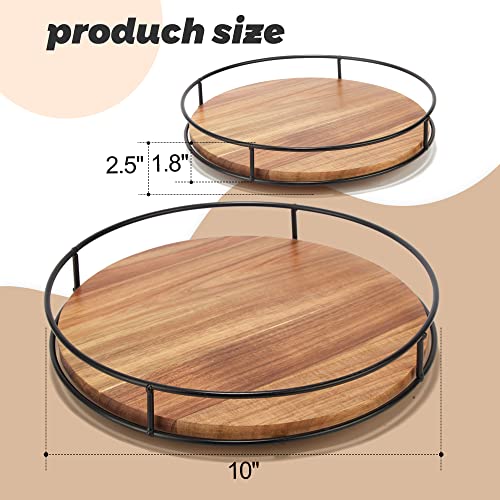 10" Acacia Wood Lazy Susan