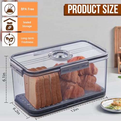 2Pcs Bread Box Bread Boxes for Kitchen Counter Airtight (2 Count)