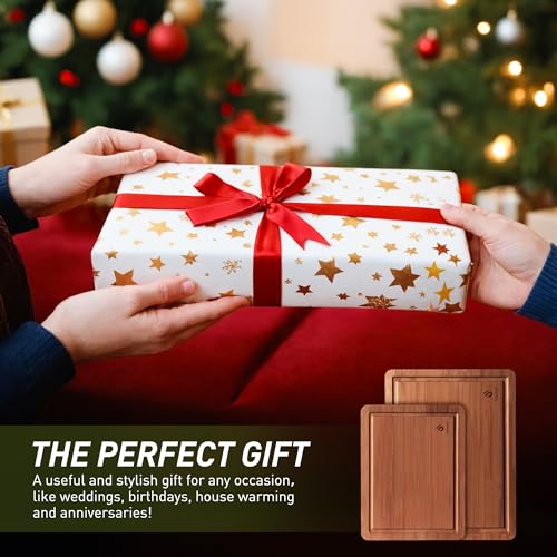 Bamboo Cutting Board Set Non Slip Feet Over Sink Gifts Best Mama Mommy Bonus Busy Mom Ever Christmas Xmas Birthday Law Step Stepmom Stepmother Who Have Everything Good Unique Useful Present (2 Count)
