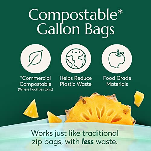 Compostable* Gallon Size Food Storage Bags (25 Count)