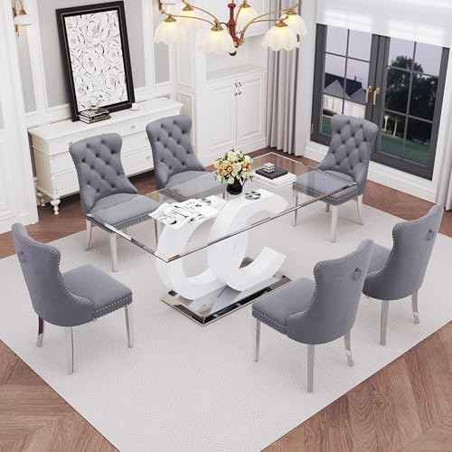 7 Piece Glass Dining Table Set for 6 (7 Count)