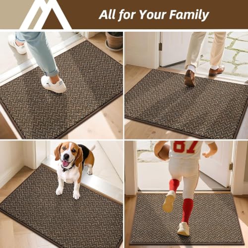 Dirt Trapper Door Mat 32"x48" Non Slip Washable Brown (1536 sq in)
