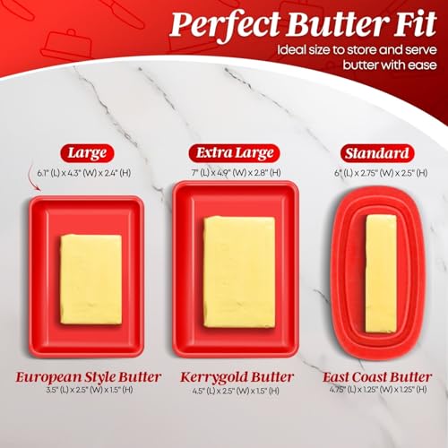 Large Ceramic Butter Dish with Lid for Countertop